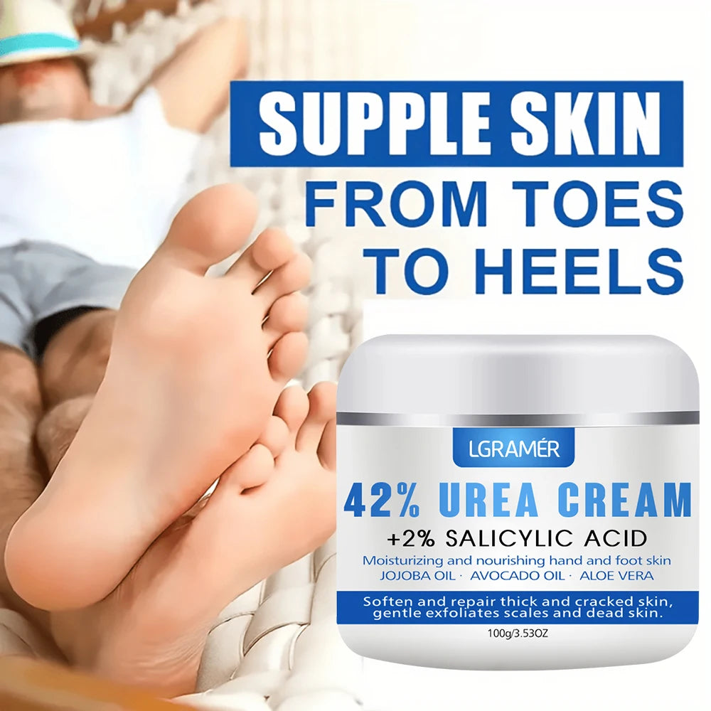 Urea Hand 42% and Foot Cream Softens Moisturizes Skin Relieves Dryness Repairs Cracks Exfoliates Deeply Penetrates Foot Cream Peaceful Pleasures Health and Wellness