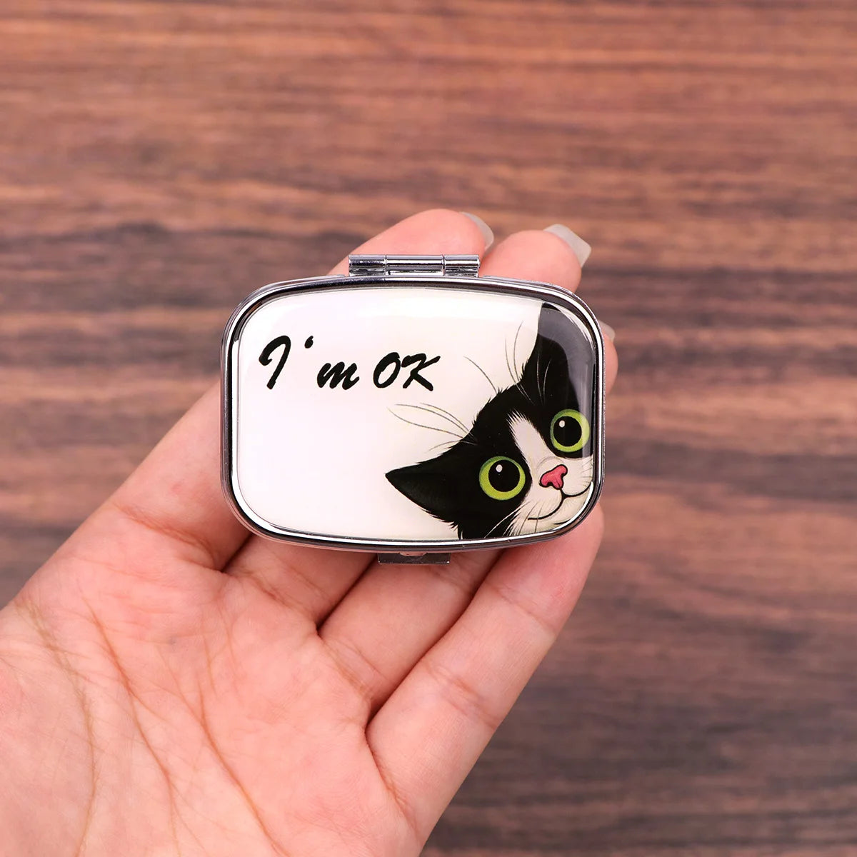 Black Cat Pill Boxes Cartoon Animal Sealed Subpackage Case Portable Travel Jewelry Box Mini Organizer Storage Medicine Case Peaceful Pleasures Health and Wellness 5