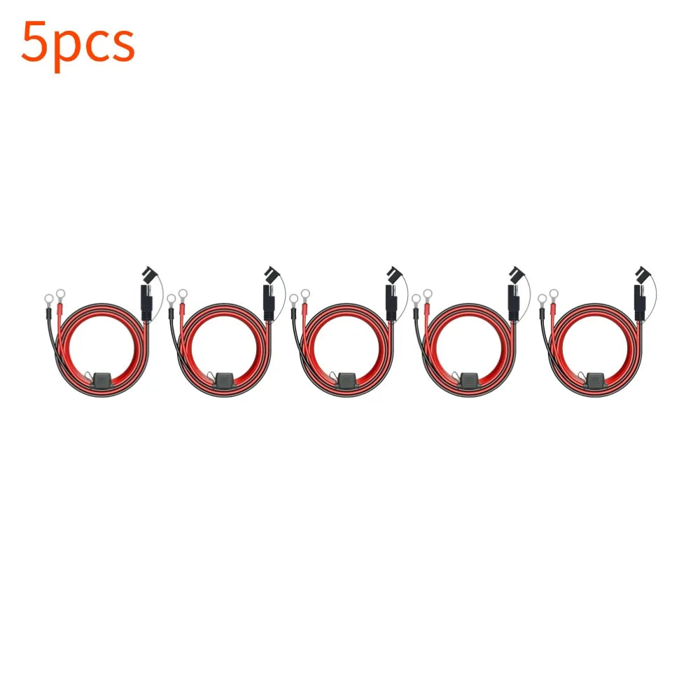 Motorcycle Battery Charger Adapter with SAE Extension Cable Peaceful Pleasures Health and Wellness 5pcs