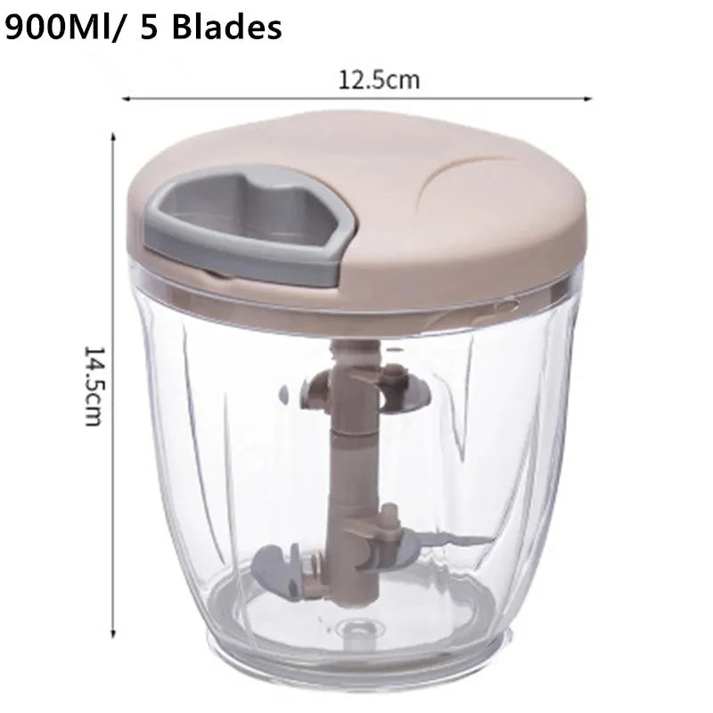 Manual Hand Pull Food Chopper – Garlic, Veggie & Herb Mincer