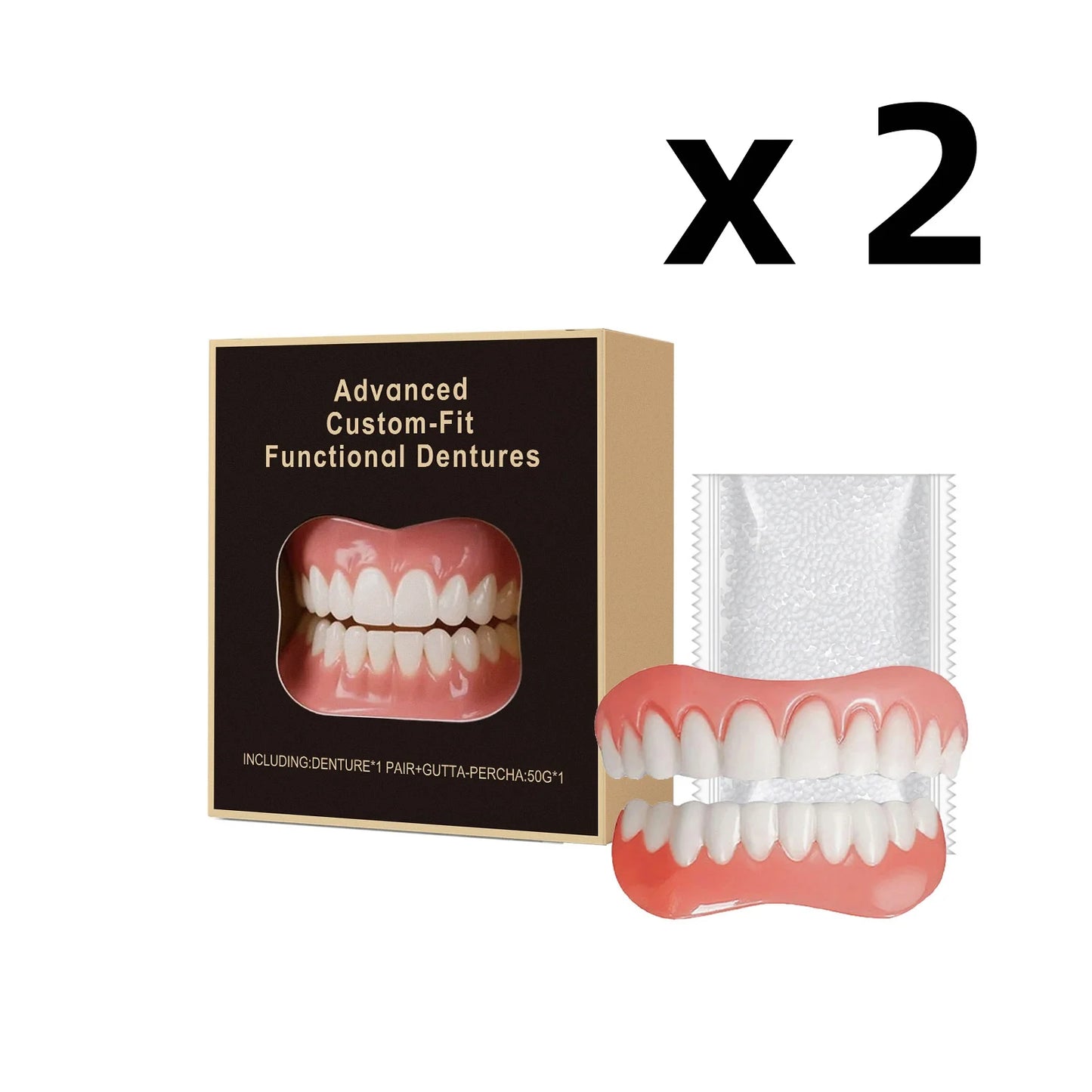 Silicone Denture Kit – Full Set False Teeth for Men & Women