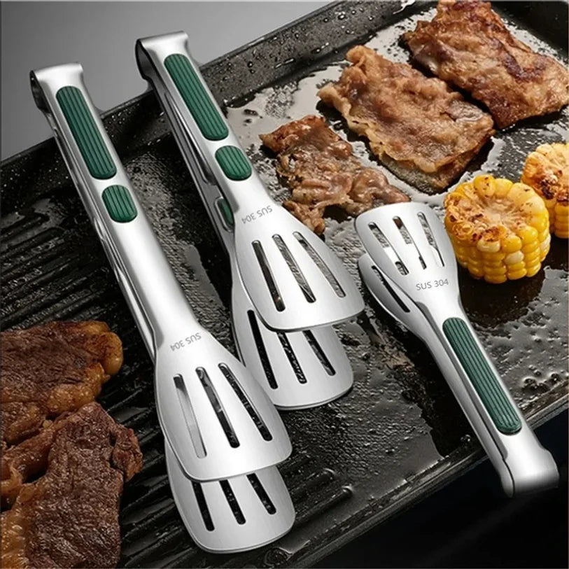 Stainless Steel BBQ Tongs | Silicone Handle 7/9/12 Inch