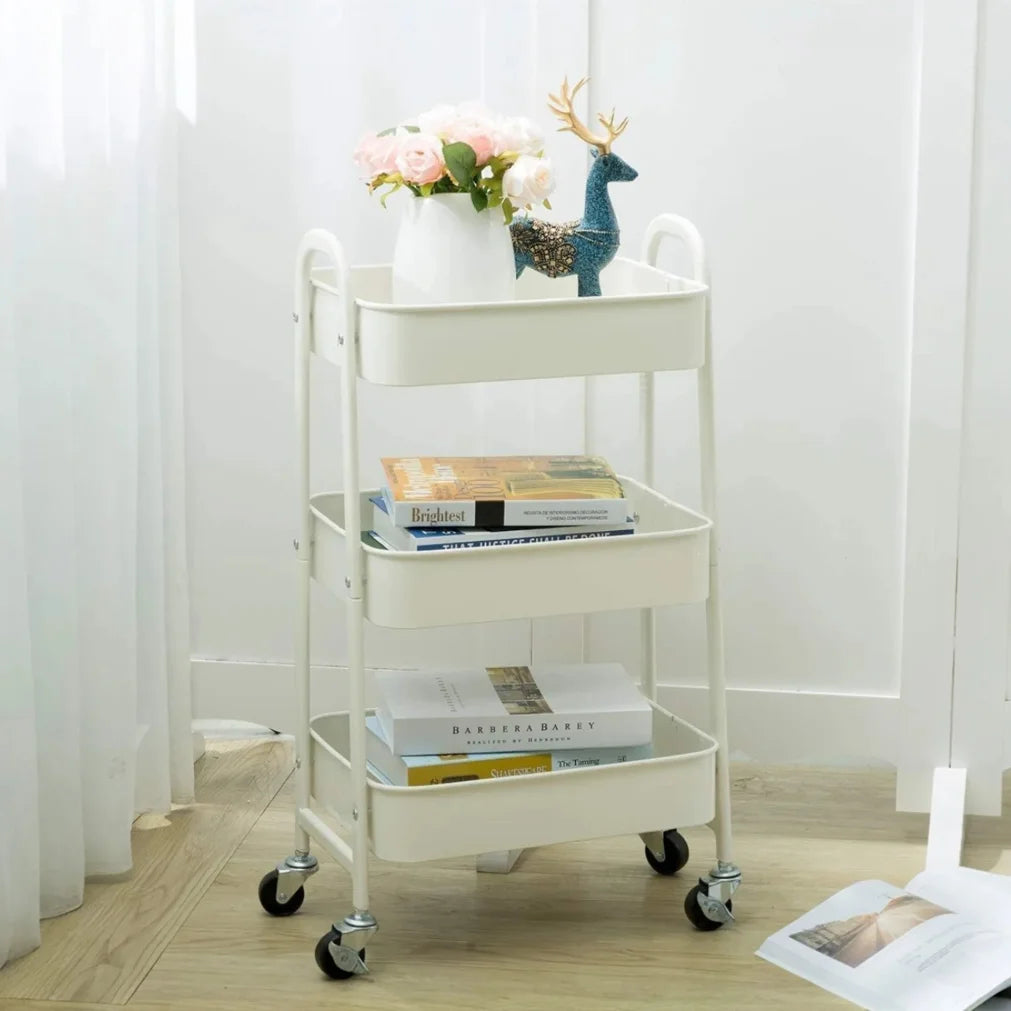 3-Tier Rolling Storage Cart with Wheels – Kitchen, Bath & Office