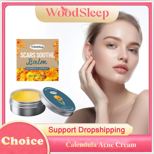 Calendula Acne Removal Cream Repair Pimples Shrink Pores Smoothing Soothing Redness Oil Control Brightening Hydrating Face Cream Peaceful Pleasures Health and Wellness