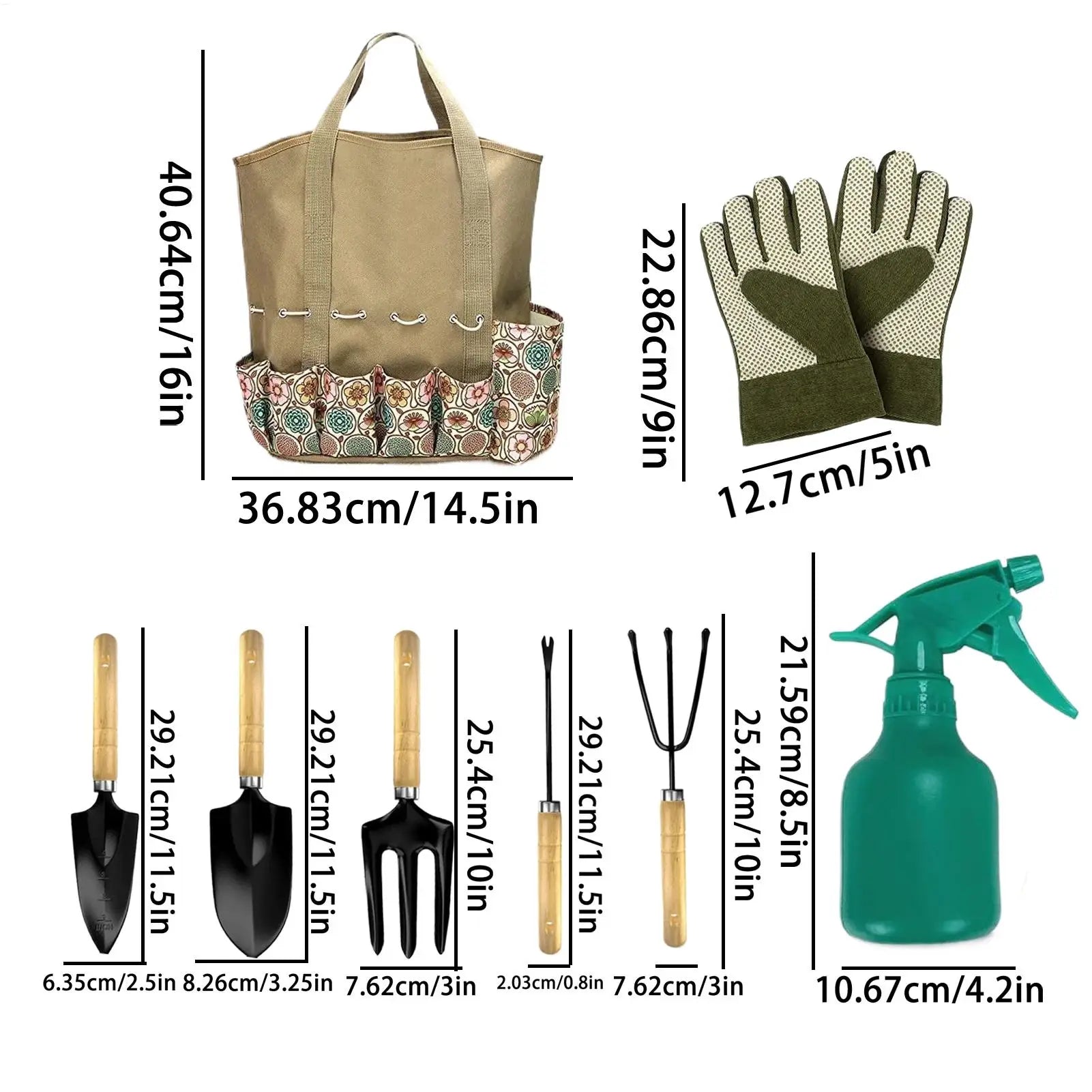 Complete Gardening Tool Set – Shovel, Rake, Gloves & Storage Bag Garden Hand Tool Set Peaceful Pleasures Health and Wellness
