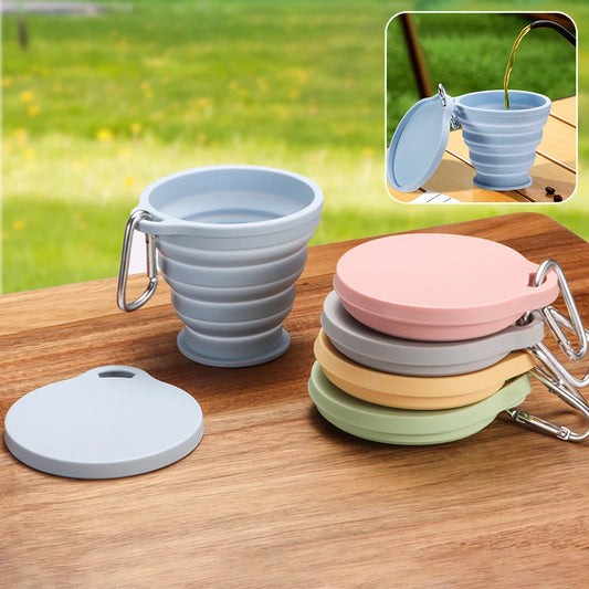 Foldable Silicone Water Cup Non BPA Lightweight Portable Collapsible Leakproof Water Cup For Travel Camping Outdoor Activities Peaceful Pleasures Health and Wellness