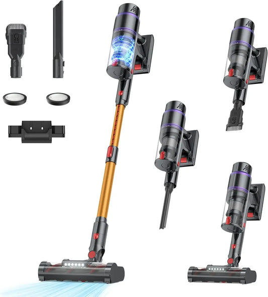 Cordless Stick Vacuum Cleaner 550W 50Kpa 70Mins Smart Auto Mode LED Display Pet Hair Carpet Floors Peaceful Pleasures Health and Wellness United States