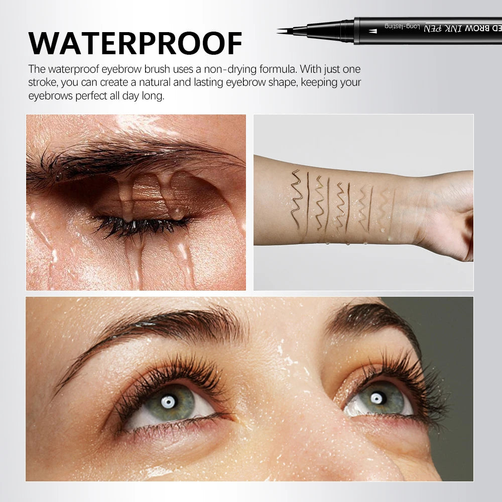 5 Colors Double-headed Brow Ink Eyebrow Pen 2 Fork Eyebrow Pencil Waterproof Liquid Eyebrow Pencil Long Lasting Women Cosmetics Peaceful Pleasures Health and Wellness