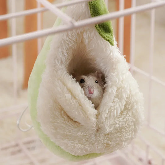 Plush Hamster Hammock Nest – Warm Bed for Small Pets & Parrots Small Pet Hammock Nest Peaceful Pleasures Health and Wellness
