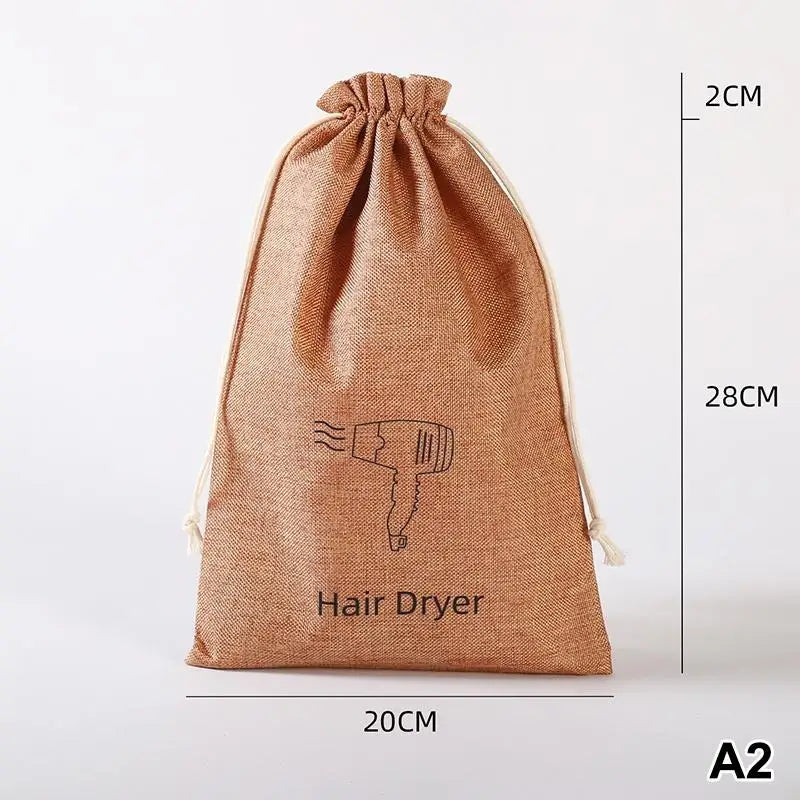 Portable Hair Dryer Storage Bag | Drawstring Travel Organizer