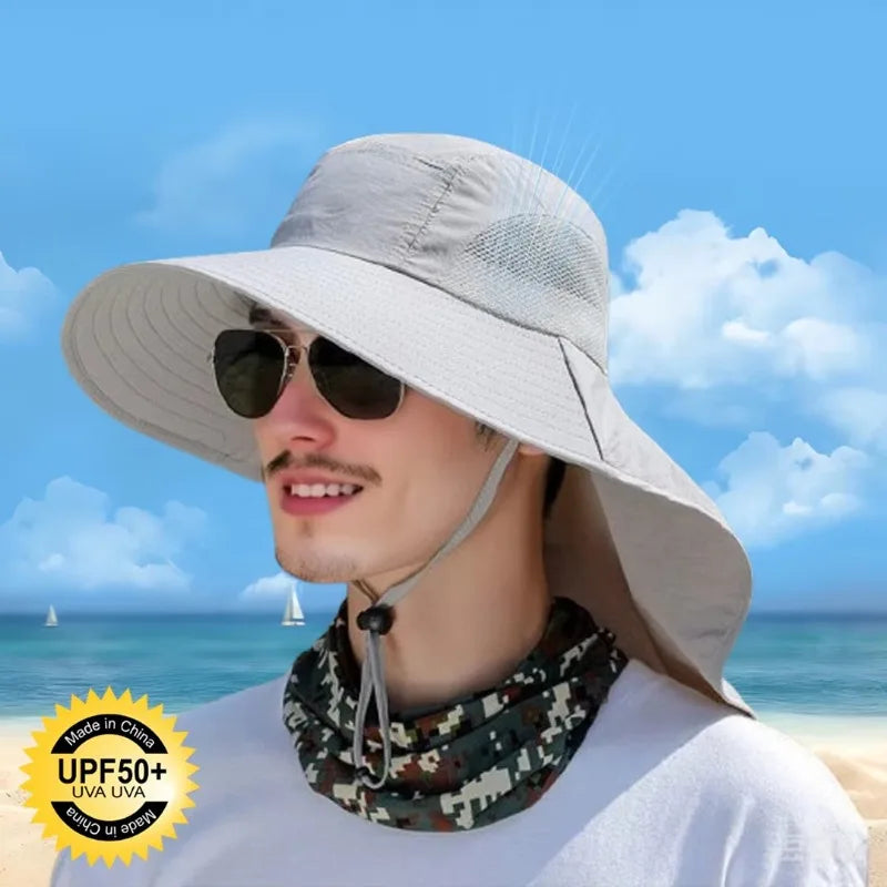 Waterproof Wide Brim Fisherman Sun Hat – UV Protection Cap