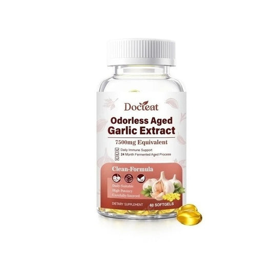 Odorless Aged Garlic Extract Softgels | 60ct Daily Supplement Herbal Supplement Peaceful Pleasures Health and Wellness