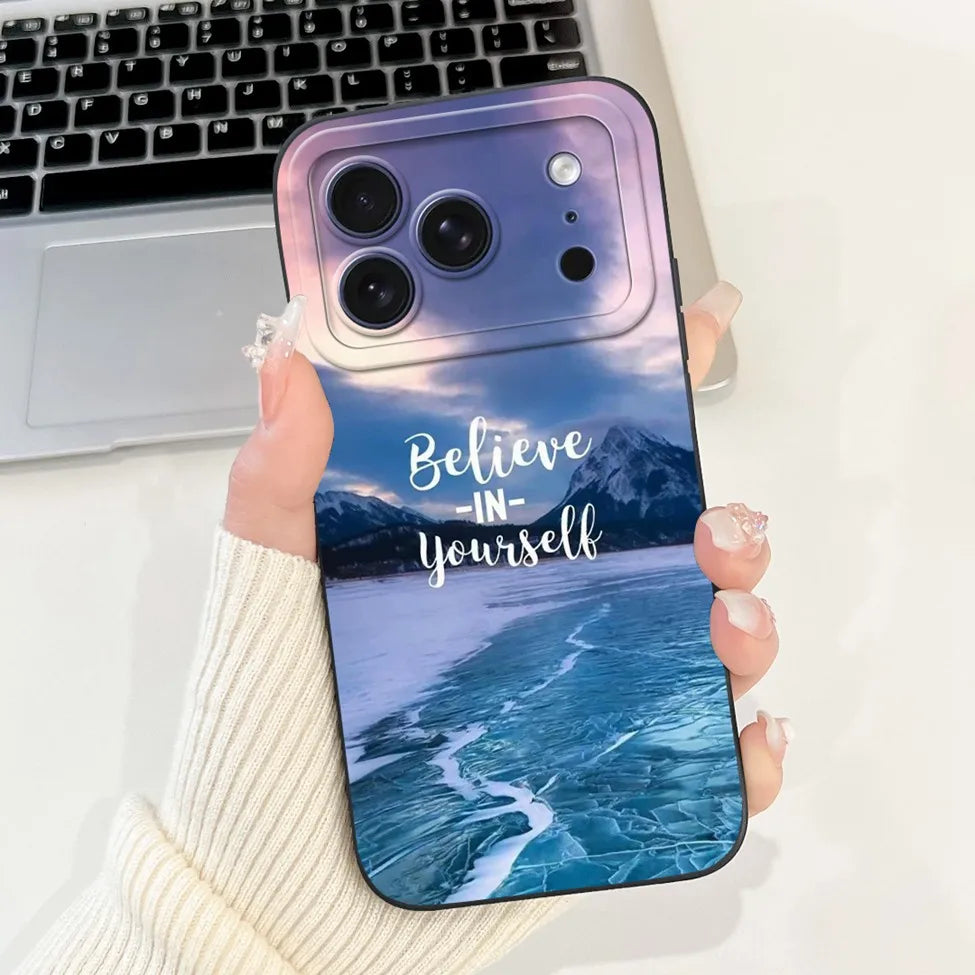 iPhone 17 Pro Silicone Case | Cute Kawaii Floral Painted Cover