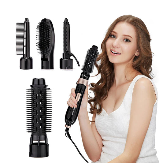Electric Hair Dryer Blow Dryer Comb Rotating Hot Air Brush Hairdryer Hair Blower Brush 4 in 1 Hotel Household Salon Professional Peaceful Pleasures Health and Wellness
