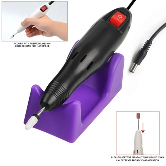 20000 RPM Electric Nail Drill Handpiece Pen | Pro Manicure Tool Nail Drill Handpiece Peaceful Pleasures Health and Wellness Black