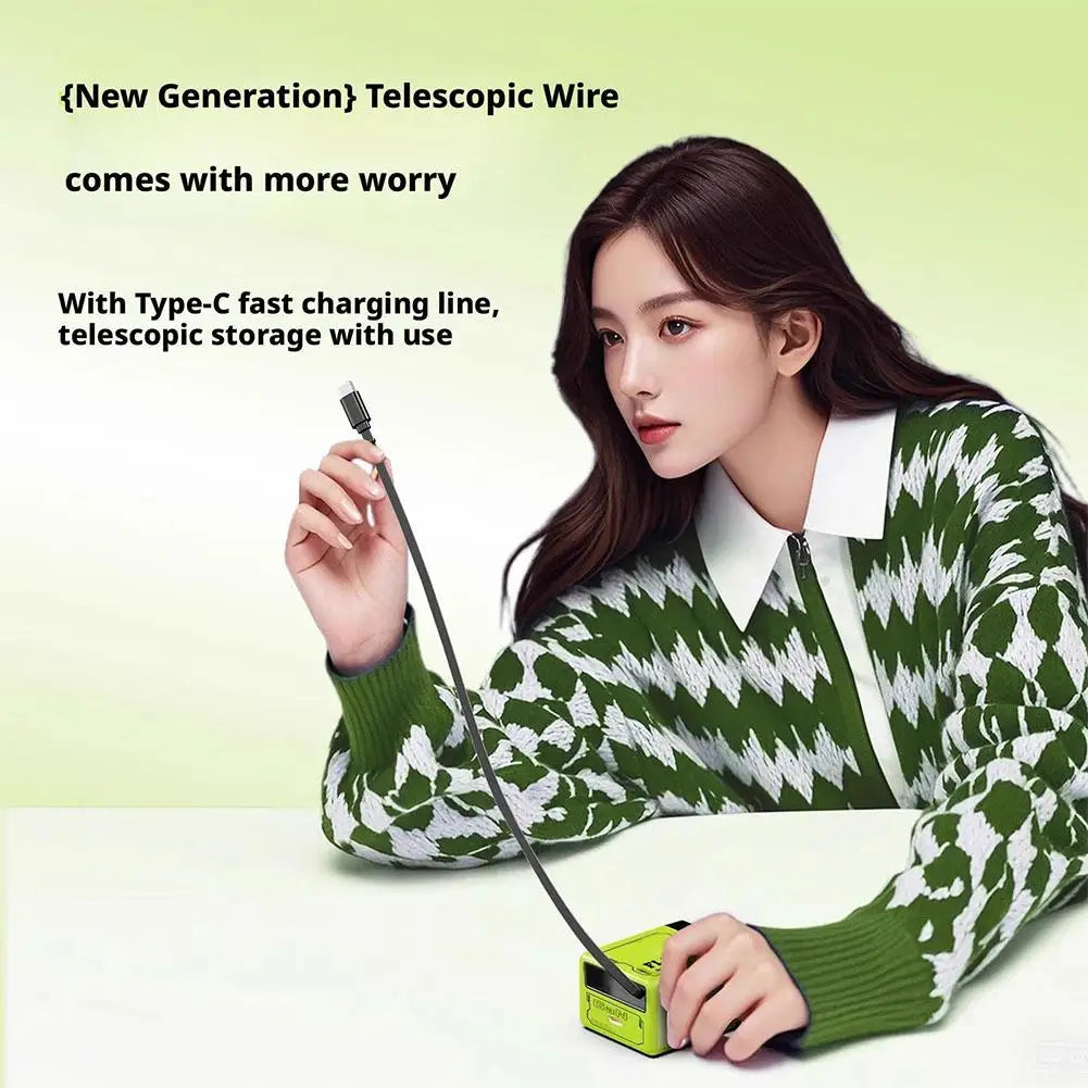 120W Type C Fast Charging Charger Type-C Port+Type-C Retractable Data Cable Phone Charger For iPhone Huawei Samsung Xiaomi Table Peaceful Pleasures Health and Wellness