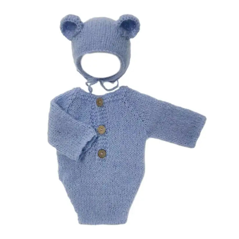 Baby Bear Newborn Photo Prop Set – Soft Romper & Hat 0–6M