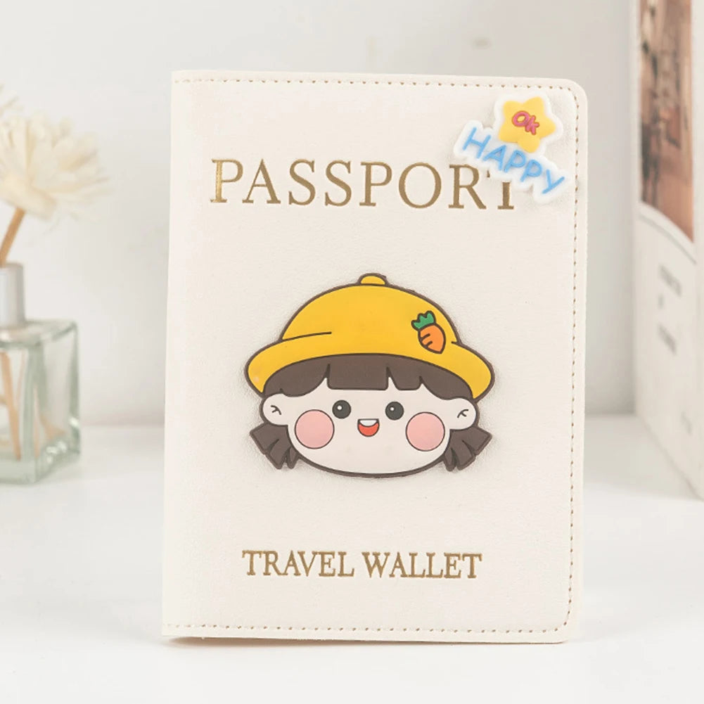 PU Leather Passport Protective Cover,Fashion Travel Document Holder,Cartoon Themed Passport Cover,Versatile Document Organiser Peaceful Pleasures Health and Wellness