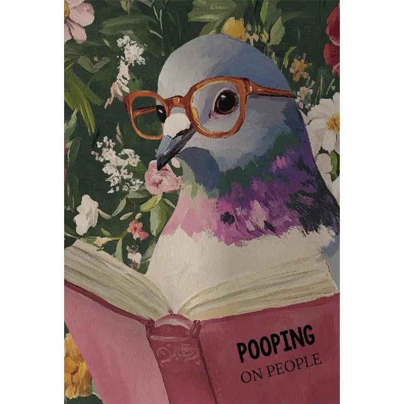 Animal Reading Canvas Poster | Kids Room Inspirational Wall Art