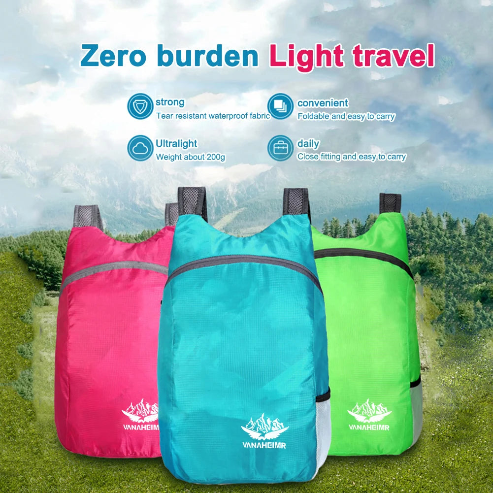 Foldable Waterproof Hiking Daypack – Lightweight Travel Bag Peaceful Pleasures Health and Wellness