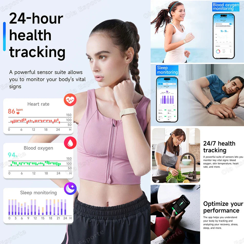 Smart Fitness Tracker Bracelet – Heart Rate, SpO2 & GPS Watch