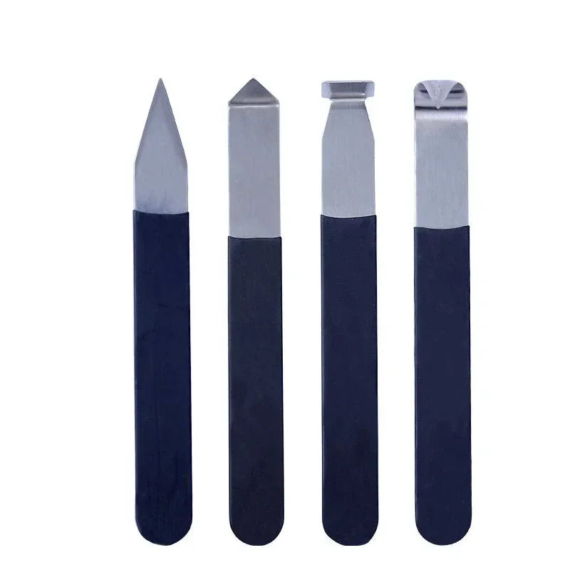 Tools DIY Ceramic Craft Ceramics & Pottery Clay Sculpture Tool Crafts Rubber Handle Stainless Steel Sewing Sculpting Home Arts Peaceful Pleasures Health and Wellness 4-piece set