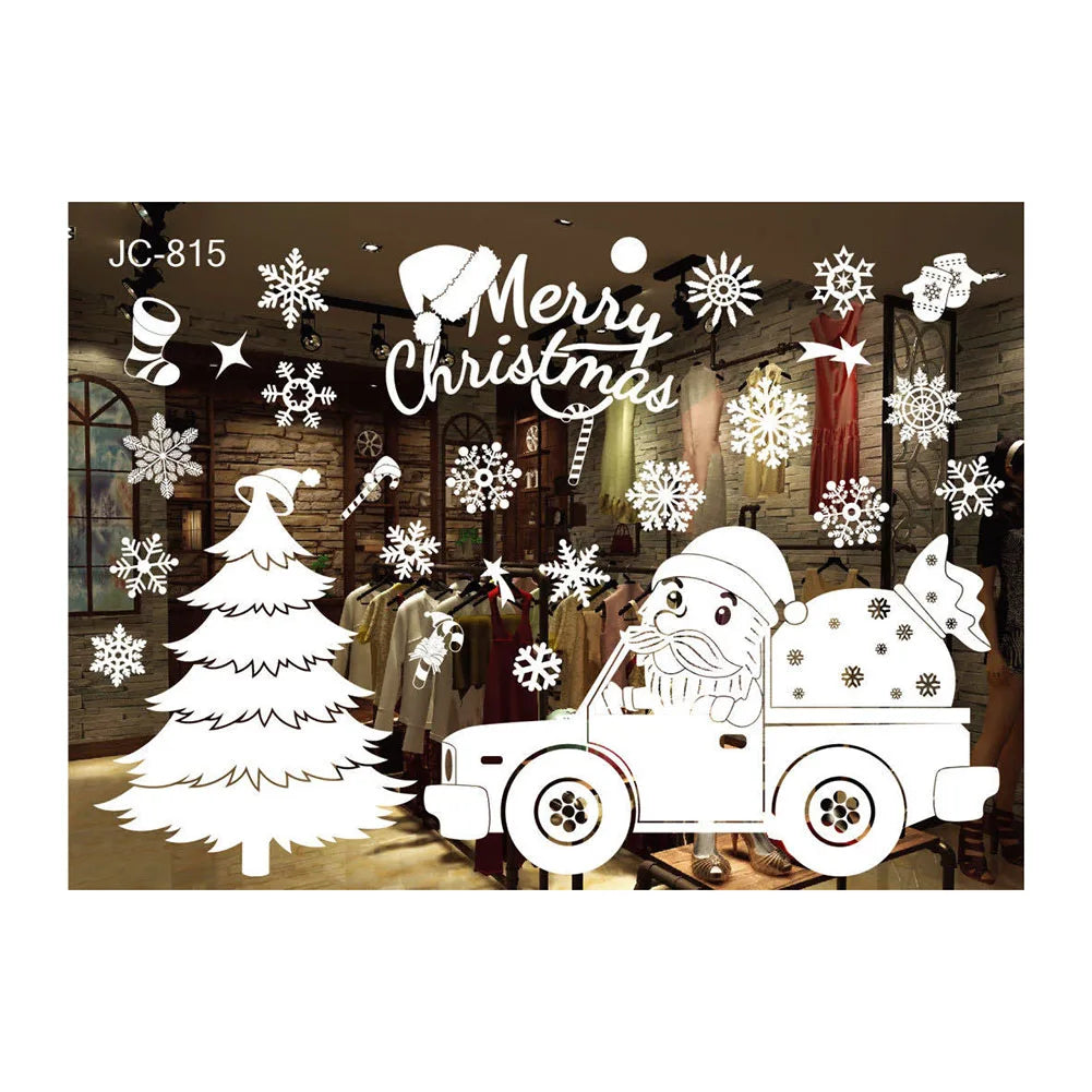 Christmas Window Clings – Snowflake & Reindeer Static Decals