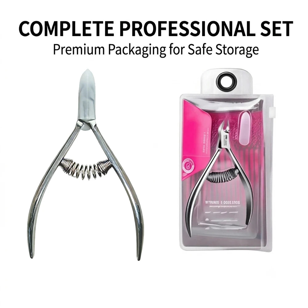 Professional stainless steel cuticle nippers, easily remove edge hangnails and cuticles, built-in spring labor-saving cutter, Peaceful Pleasures Health and Wellness Silver 1
