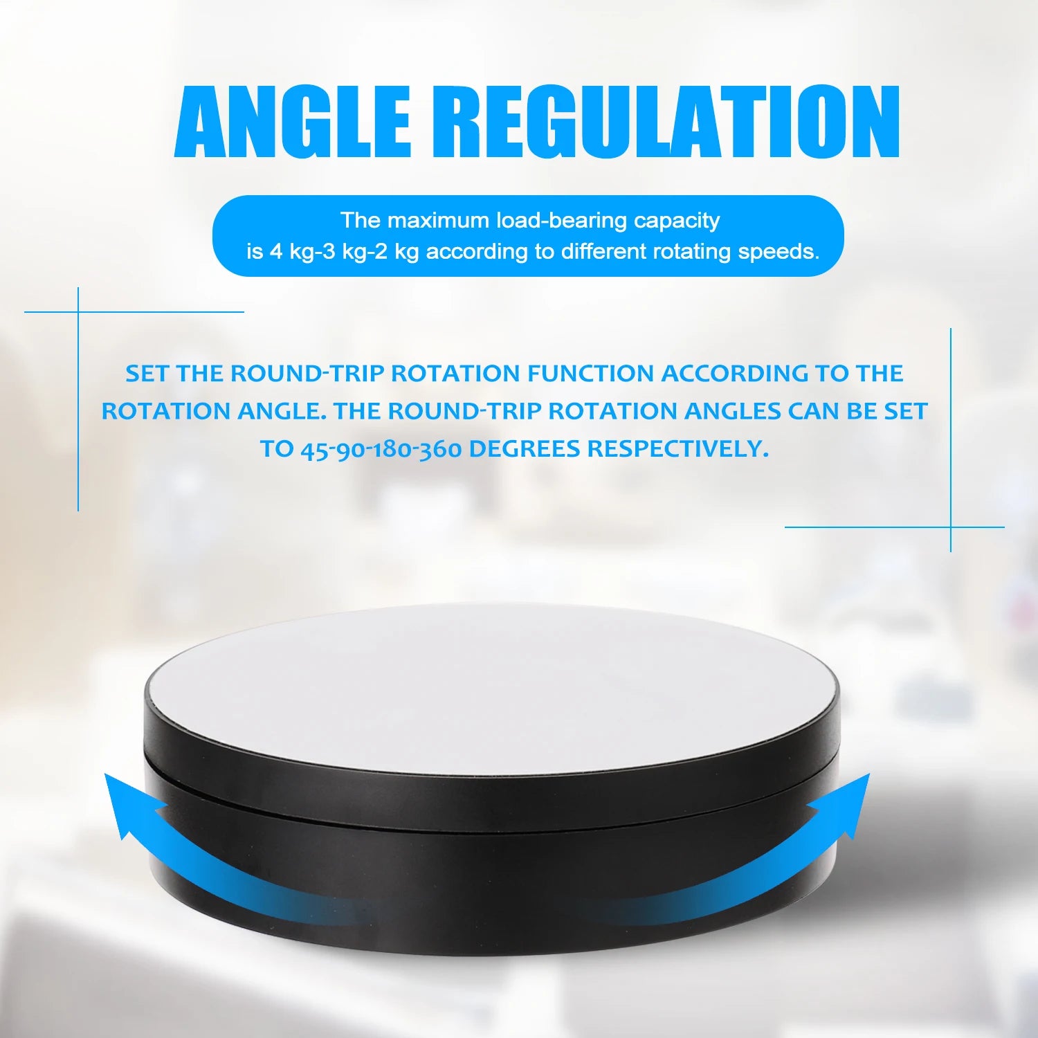 Max Load 4KG Multifunctional Rotating Display Stands Electric Turntable 360° Rotation Noiseless Rotating Table Jewelry Stand Peaceful Pleasures Health and Wellness