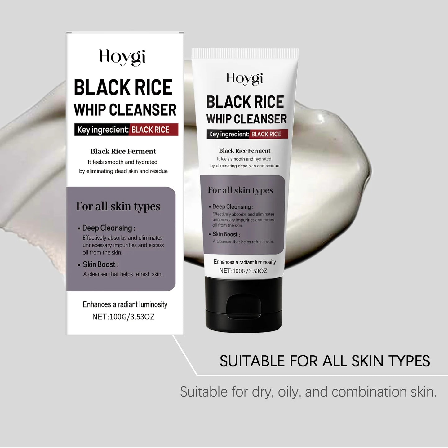 Black Rice Exfoliating Facial Cleanser – Oil Control & Brightening
