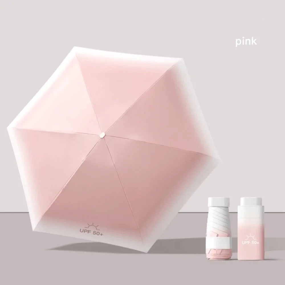 Portable Ultraviolet Protection Pocket Rain Umbrella Ultralight Dual Use Sun Umbrella Wind Resistant Mini Pocket Parasol Outdoor Peaceful Pleasures Health and Wellness 3 8K iron
