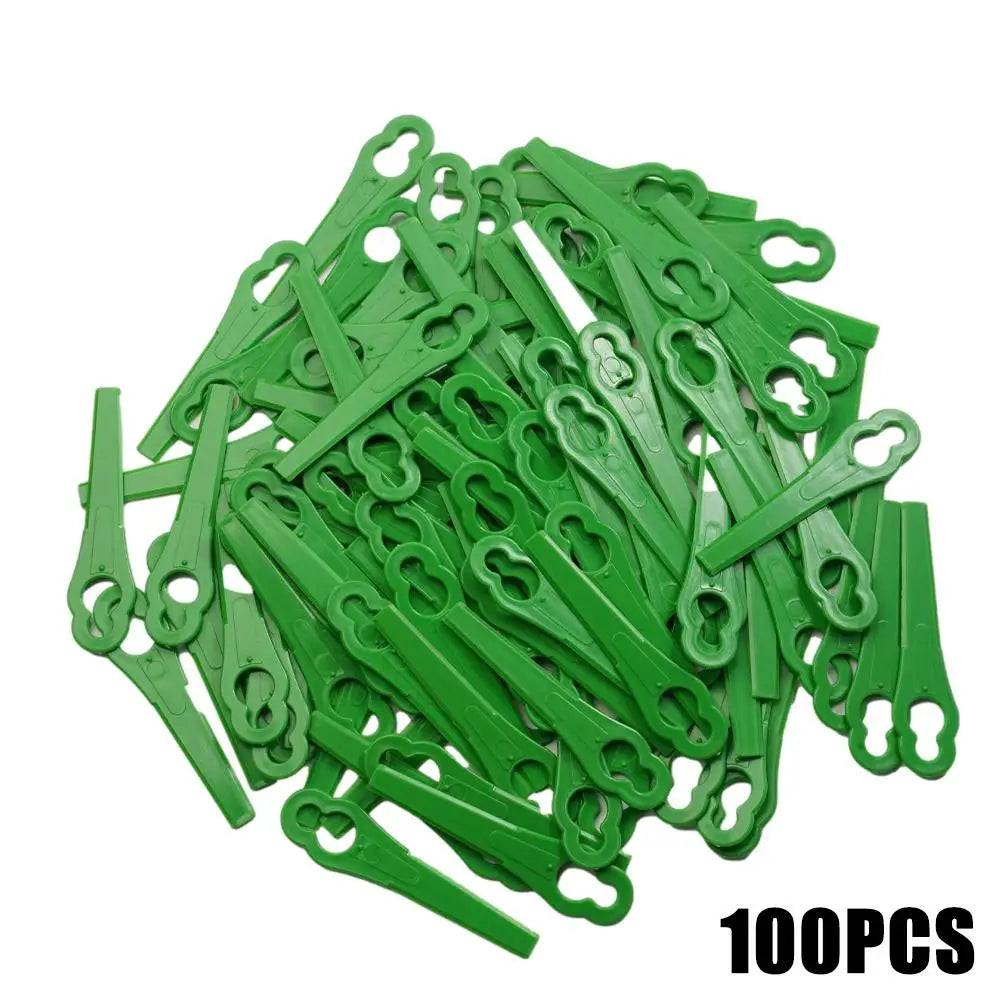 100-Pack Plastic Grass Trimmer Blades | Cordless Strimmer