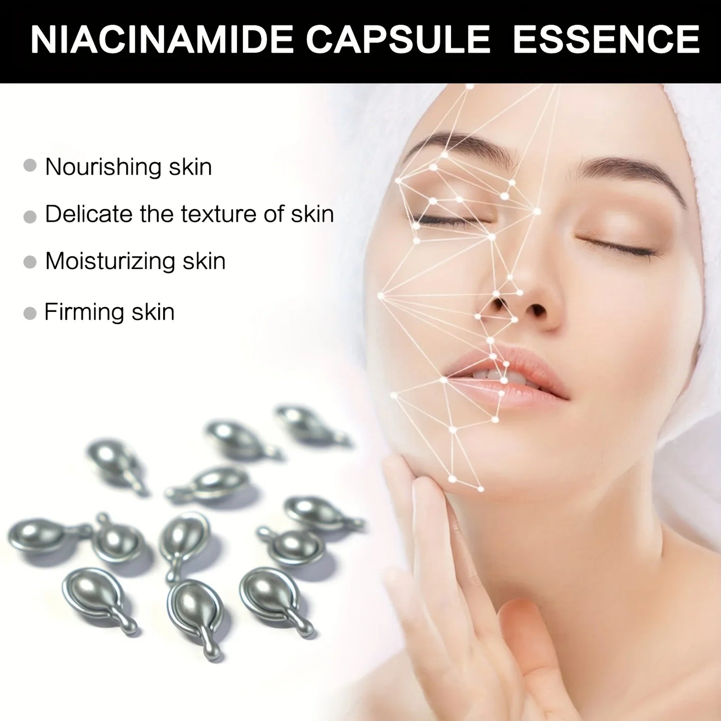 Nicotinamide Face Serum Capsules – Firming & Moisturizing 30ct