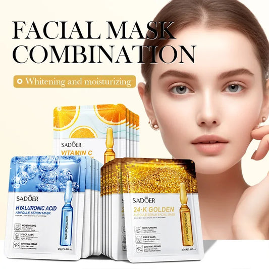24K Gold Vitamin C Face Mask Set – Moisturizing & Firming Peaceful Pleasures Health and Wellness