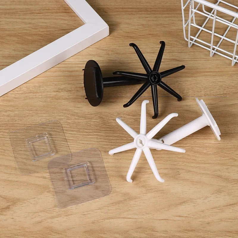 Folding Kitchen Rotating Home and Decoration Hexagonal Hook Bathroom Organizer Storage Self-adhesive Hooks Coat Racks Hanging Peaceful Pleasures Health and Wellness