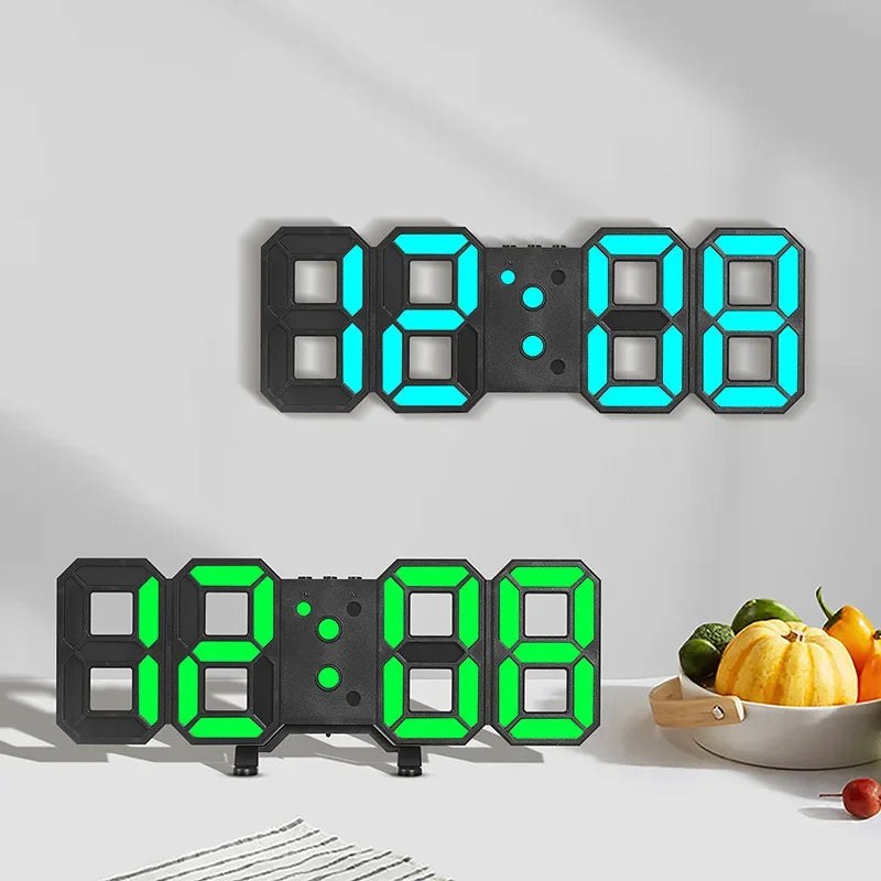 LED Digital Wall Clock – Time, Date, Temp & Alarm | Modern Décor