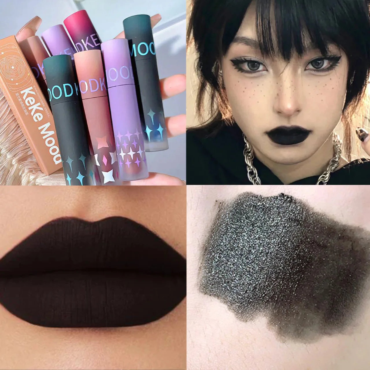 Gothic Matte Lipstick – Waterproof Dark Lip Color | KEKE MOOD