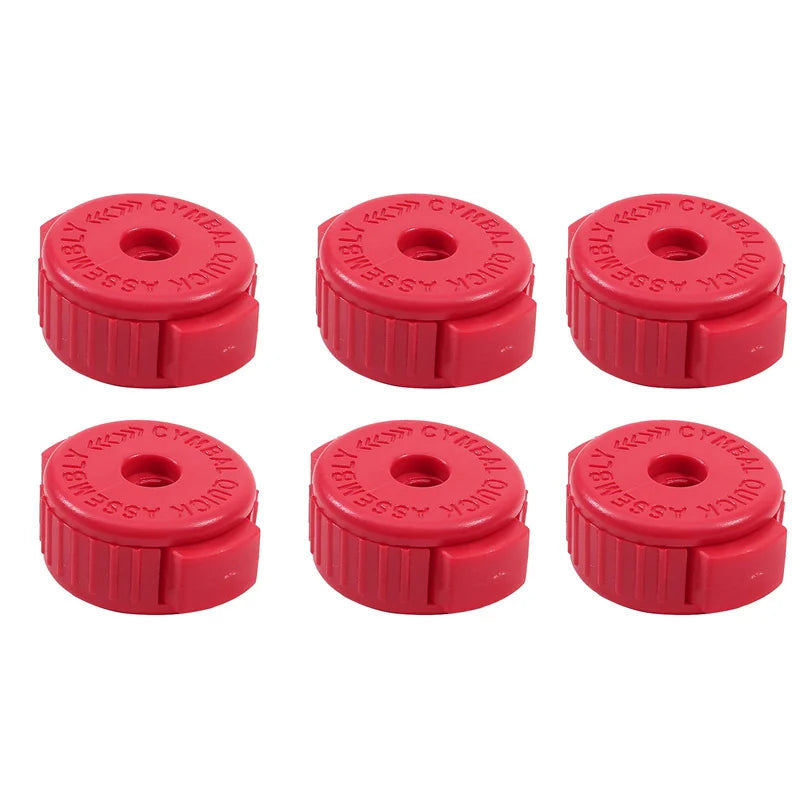 6Pcs Drum Set Quickly Release Caps Cymbal Nut Cymbal Installation Removal Stand Screw Caps Fixing Buckle Instrument Accessories Peaceful Pleasures Health and Wellness Red