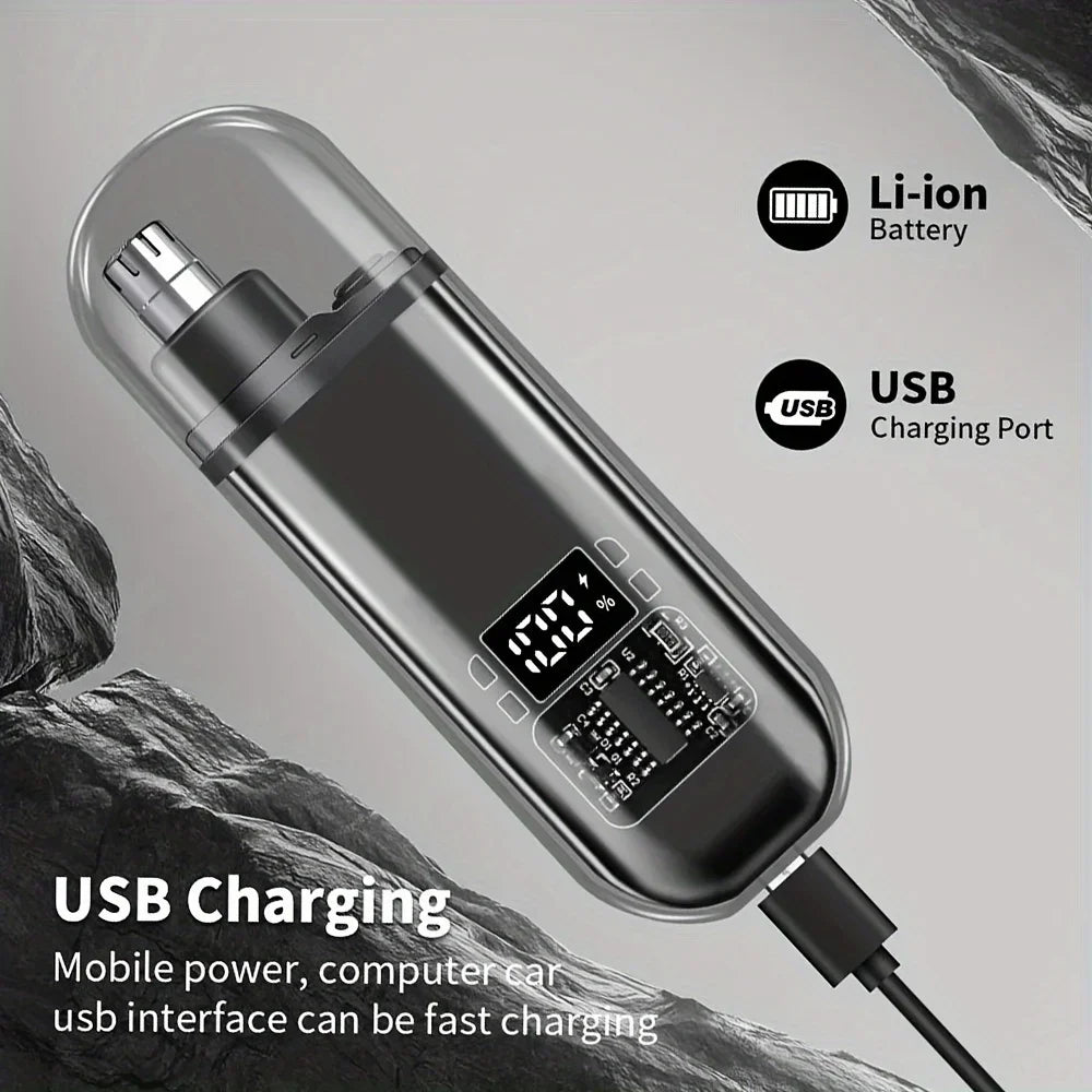USB Rechargeable Nose & Ear Hair Trimmer – Mini Grooming Kit
