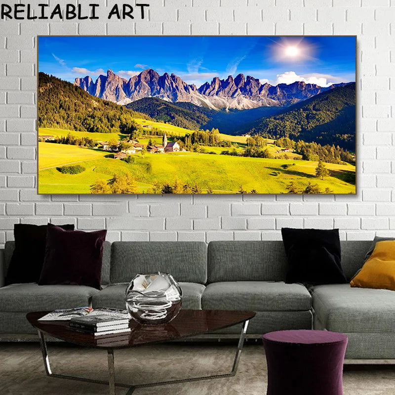Autumn Tree Mountain Waterfall Landscape Canvas Painting Wall Art Pictures Poster and Prints for Living Room Home Decor No Frame Peaceful Pleasures Health and Wellness x autumn 8287 20x40cm