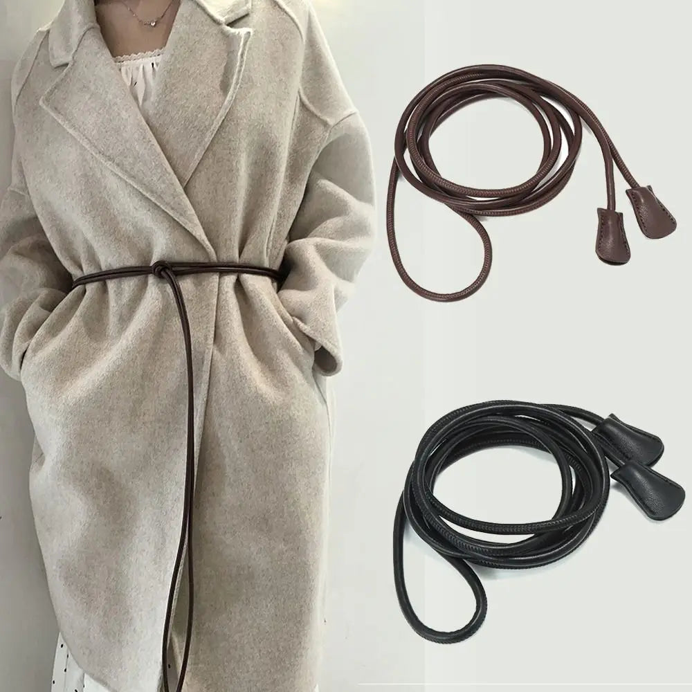 Knotted Waist Tie Belt – Vintage Punk PU Rope Waistband
