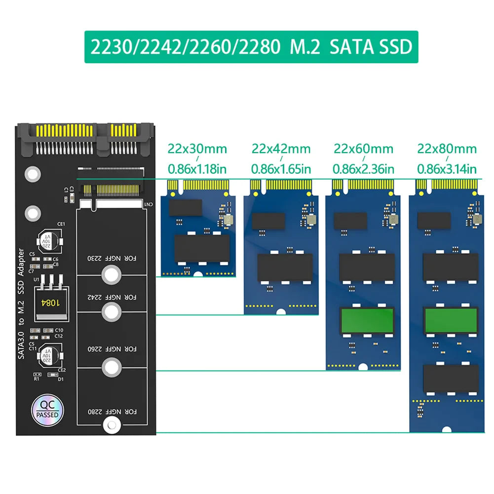 M.2 NGFF to SATA Adapter – B Key & B+M Key SSD Converter