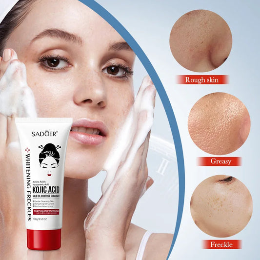 SADOER Kojic Acid Facial Cleanser – Brightening Face Wash Brightening Facial Cleanser Peaceful Pleasures Health and Wellness