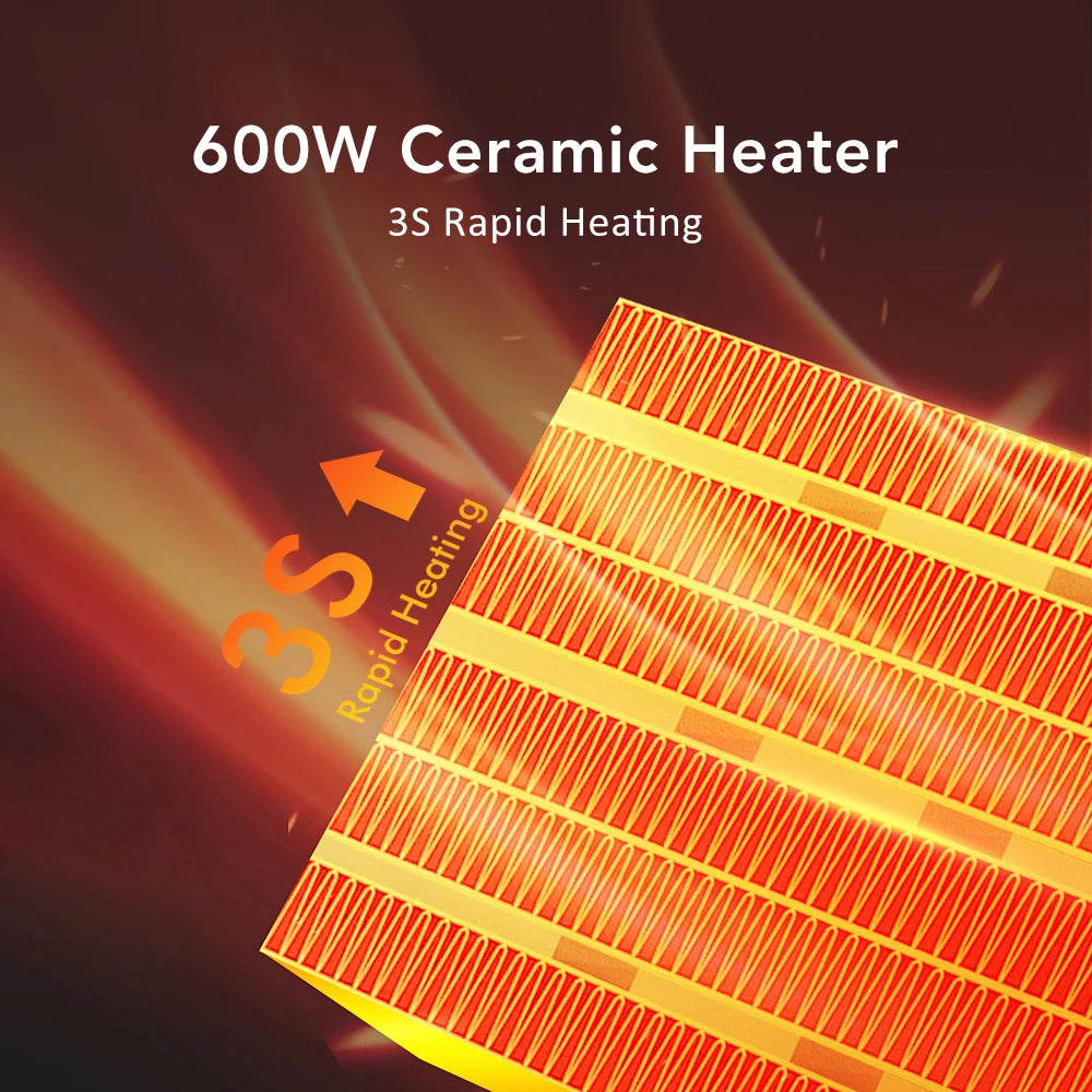 600W Home Electric Heater Winter Body Warmer Portable Wall Plug Space Heater with Remote Control Office Fast Heating Heater Mini Peaceful Pleasures Health and Wellness