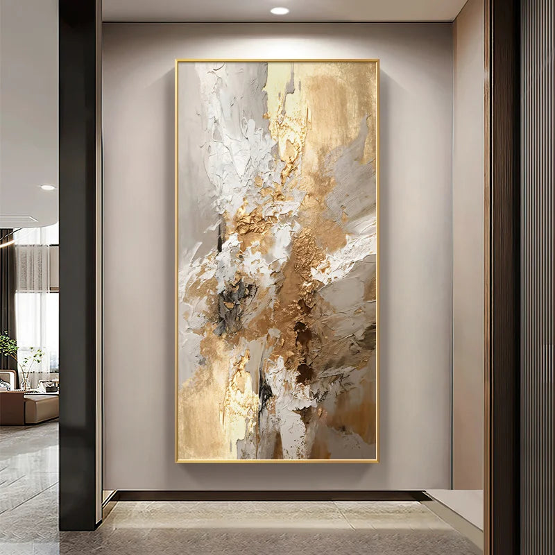 Luxury Abstract Canvas Wall Art Elegant Home Decor for Bedroom, Living Room, Dining Area, Frameless Vertical Hanging, Room Decor Peaceful Pleasures Health and Wellness