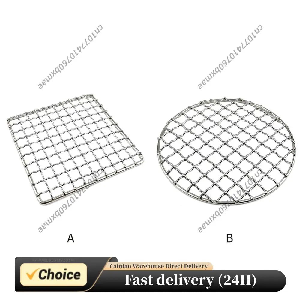 Camping Grill Grate Stainless Steel Mesh Grill Bushcraft Grill Camping Rack for Fire Cooking BBQ Backpacking Campfire Rated Peaceful Pleasures Health and Wellness