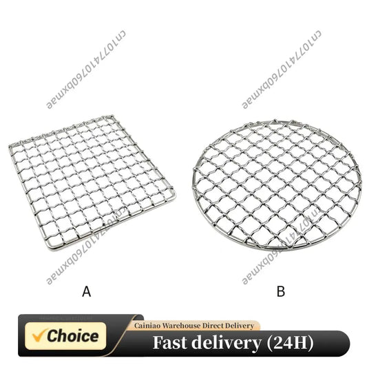 Camping Grill Grate Stainless Steel Mesh Grill Bushcraft Grill Camping Rack for Fire Cooking BBQ Backpacking Campfire Rated Peaceful Pleasures Health and Wellness