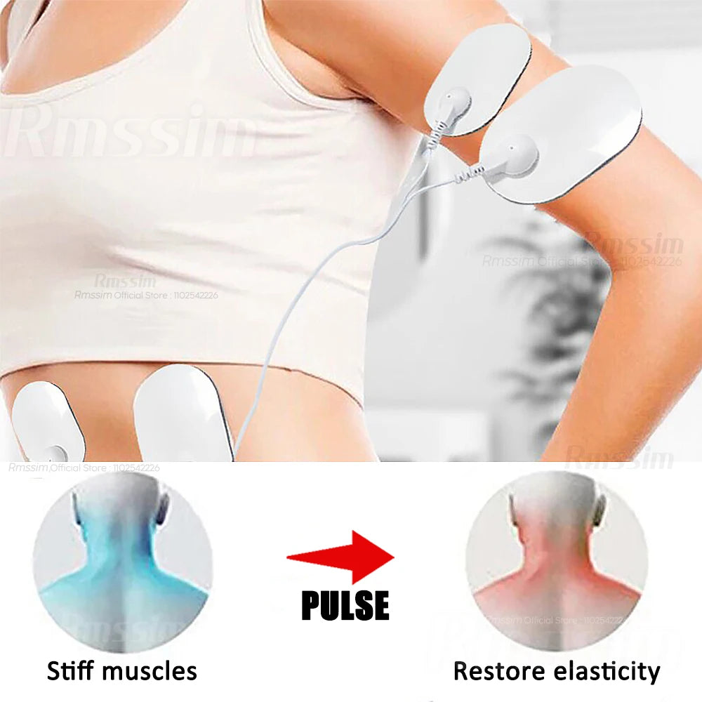 LCD Display EMS Neck Back Electric Massage Cervical Vertebra Patch Body Neck Hip Toner Massger Remote 8 Modes 19 Level Peaceful Pleasures Health and Wellness