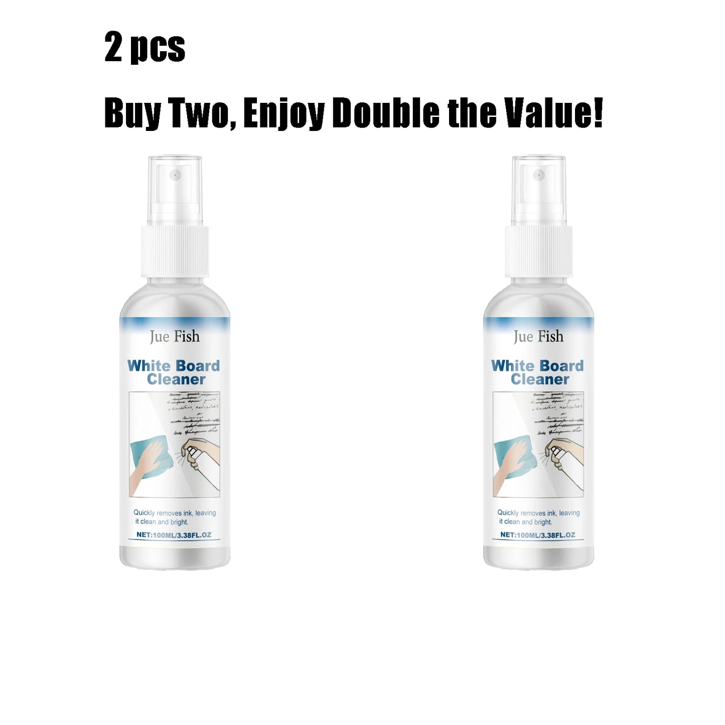 Jue-Fish 100ml Whiteboard Cleaner Spray | No Residue Fast Clean