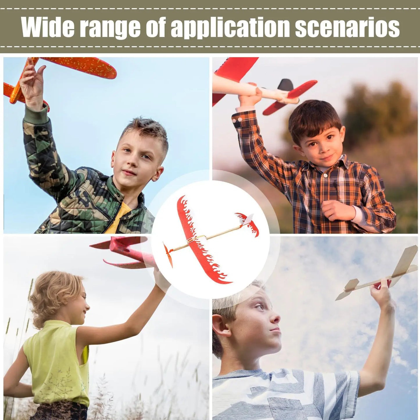 Rubber Band Powered Glider Airplane Model Toy for Kids